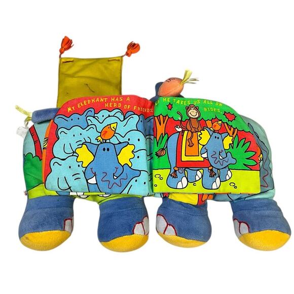 Jellycat Jelly Kitten Book Plush Elephant Book Bells on Feet Button Closure - Picture 11 of 16